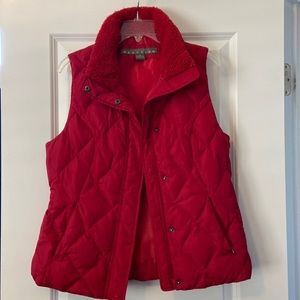 Kenneth Cole Reaction women’s size M red puffer vest, excellent condition!